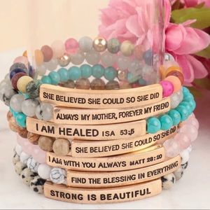 Inspirational Bracelet with semi-precious stones